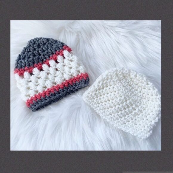 Newborn Crochet Baby Hat Set - Picture 1 of 12